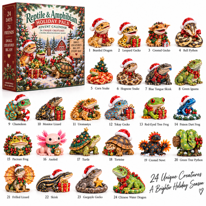 🦎🐍🐢Small Creatures, Big Christmas — 24 Reptile & Amphibian Holiday Pals