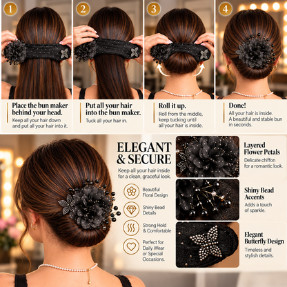 🌸 Magic Hair Bun Maker ✨ – Easy Updo Styling Tool for Effortless Elegant Buns | No Bobby Pins Needed 🦋
