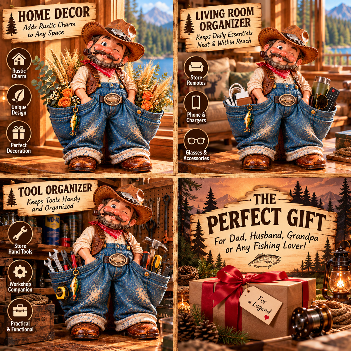 😂 Who Knew Getting Organized Could Be This Fun?! 🎣 – Fisherman Storage & Collectible Decor