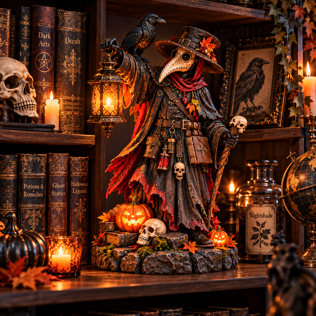 🐦‍⬛Plague Doctor Illuminated Halloween Figurine