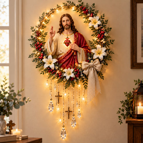 ✝️ Light of His Love– Illuminated Jesus Wall Hanging