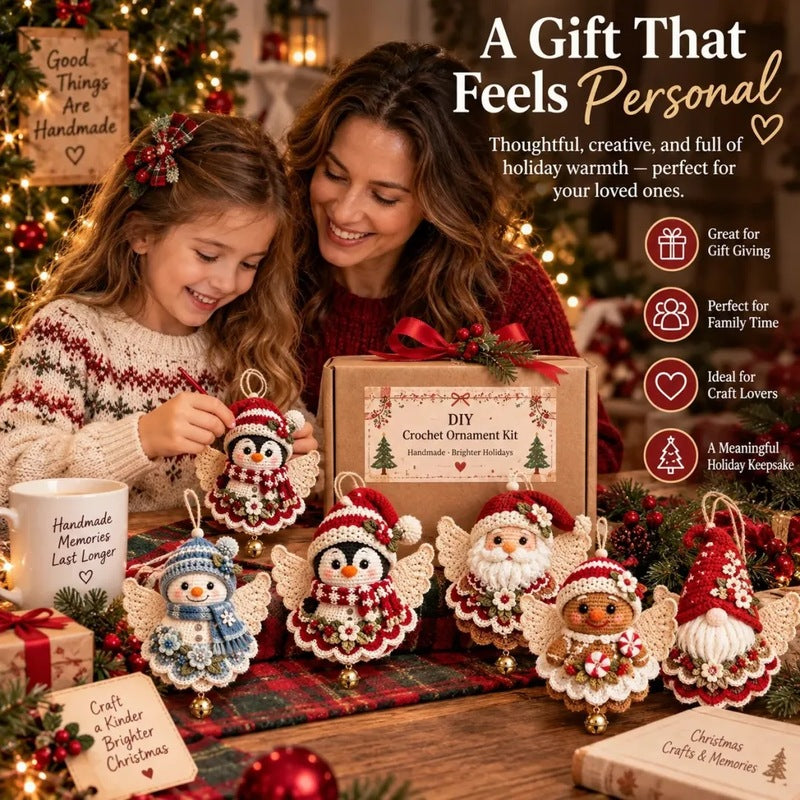 🎄 5 Christmas Angels™ — Cozy Crochet-Style Tree Ornaments