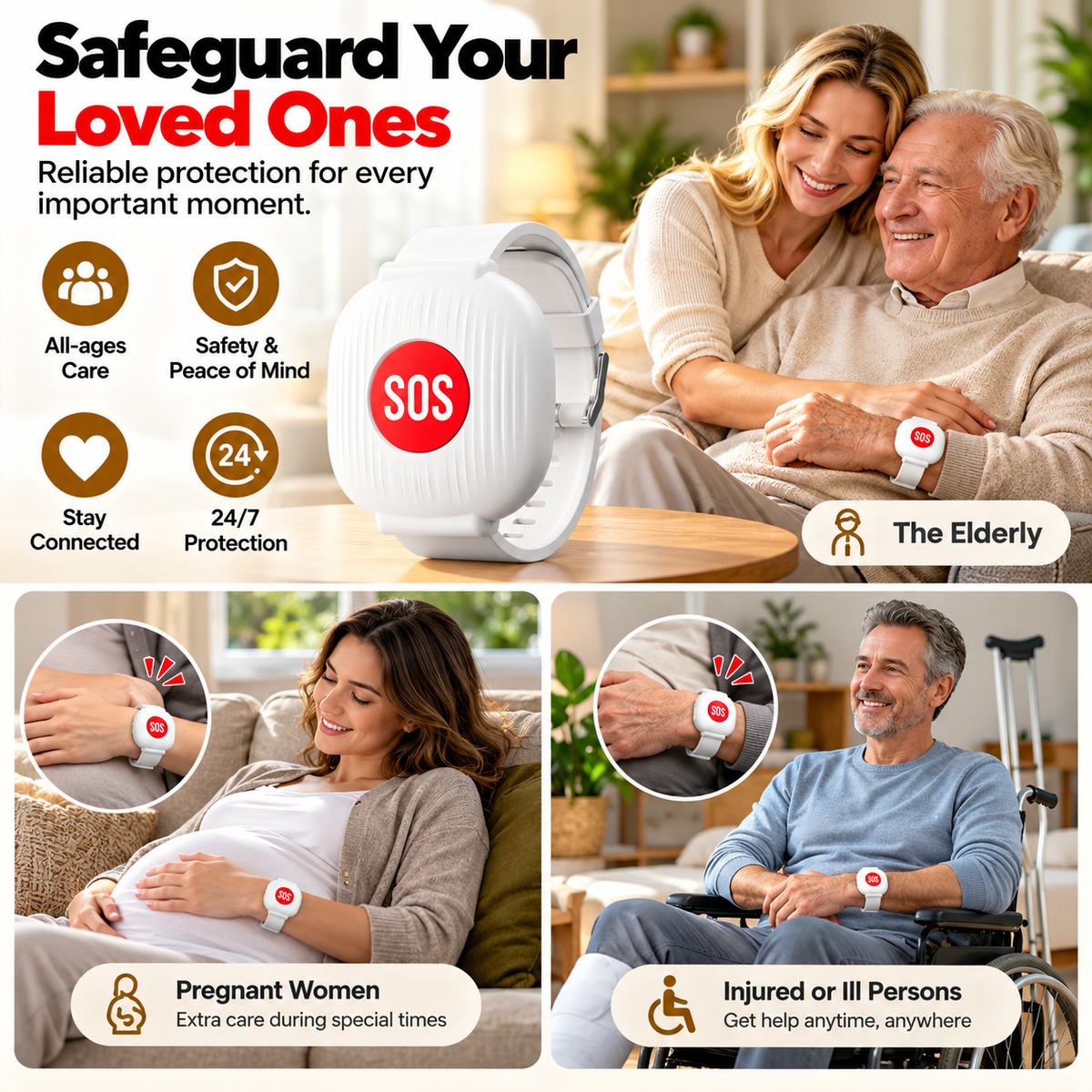 🚨 One Press Could Make All the Difference! ❤️ Smart SOS Emergency Alert Wristband – Instant Family Alerts & Peace of Mind