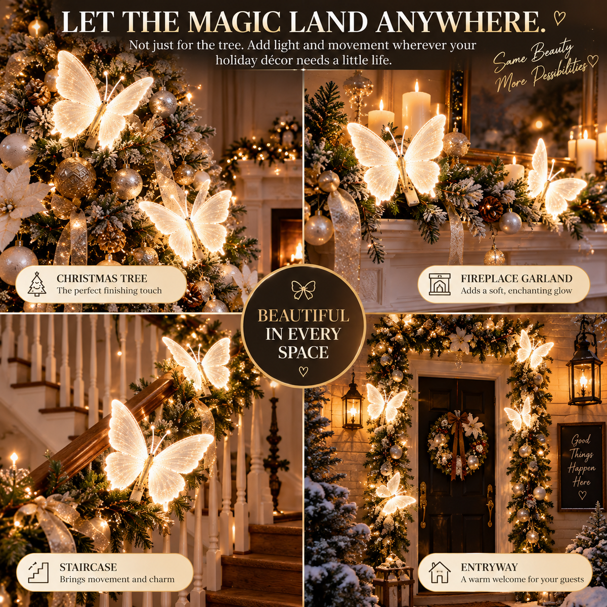 🦋 The Butterfly That Comes Alive™ — Glowing Fluttering Holiday Décor