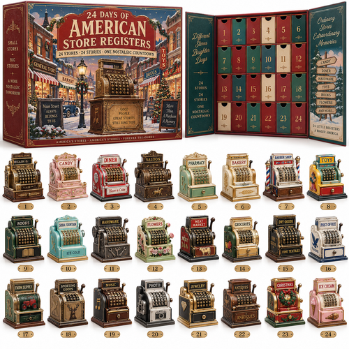 🔥 Ready to Step Back in Time?! 🏪 2026 Vintage Cash Registers – 24 Days of Nostalgia!
