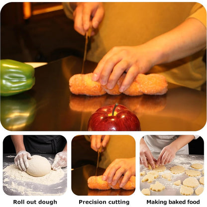 🔪 Tired of Cutting Boards That Slide? ✨ – Anti-Slip Stainless Steel Cutting Board with Edge-Lock Design