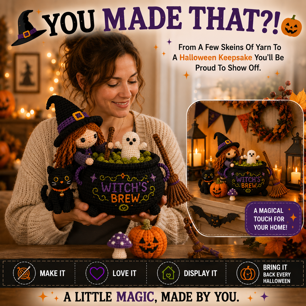 🎃 Stitch a Little Magic – Halloween Witch’s Brew DIY Crochet Kit