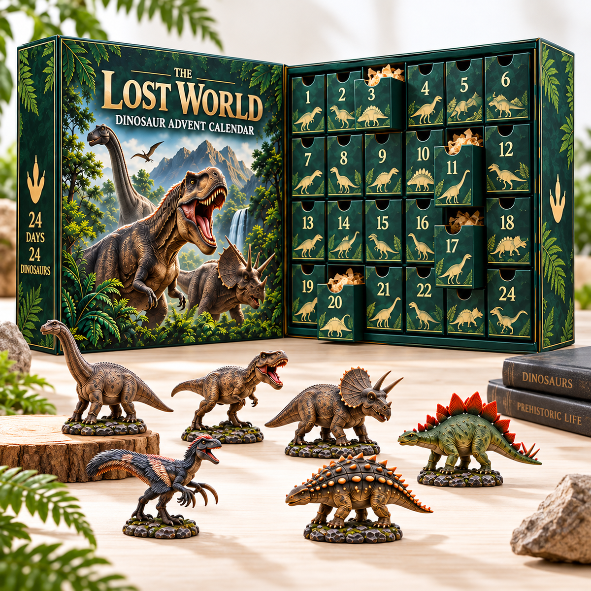 🦖 Ready to Explore the Lost World?! 🌋 2026 Dinosaur Advent Calendar – 24 Days of Prehistoric Surprises!