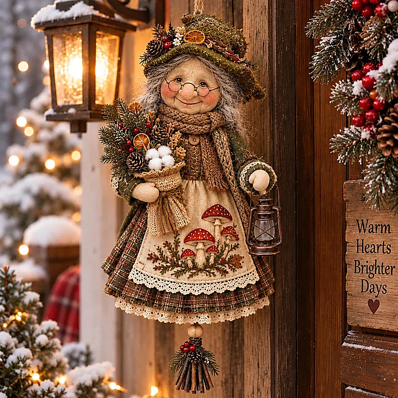 Cozy Forest Grandma Hanging Decor - 4 Rustic Christmas Designs
