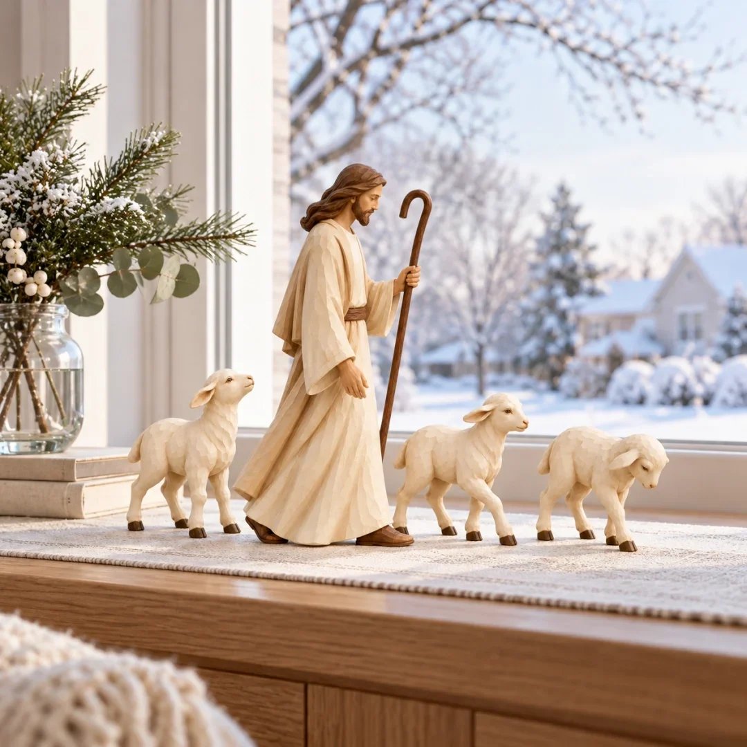 ✝️ Good Shepherd & Lamb Sculpture Collection | Faith-Inspired Home Décor