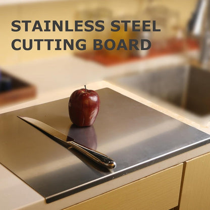 🔪 Tired of Cutting Boards That Slide? ✨ – Anti-Slip Stainless Steel Cutting Board with Edge-Lock Design