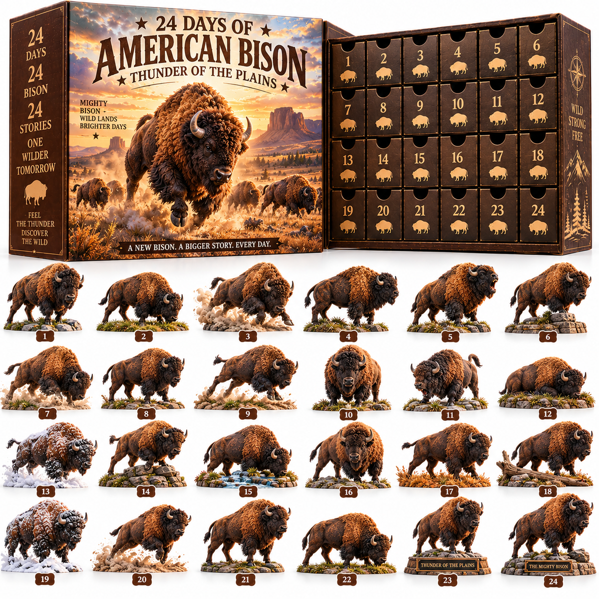 🦬24 Days of Wild American Bison – The Spirit of the Great Plains