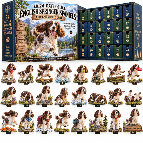 🐕🐾24 Days of English Springer Spaniel Adventures –24 Unique Collectible Dog Figurines