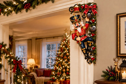 🎄 Who’s Climbing Your Doorway?! 🎁 2026 Christmas Nutcracker Corner Decor – A Little Holiday Magic in Every Corner!