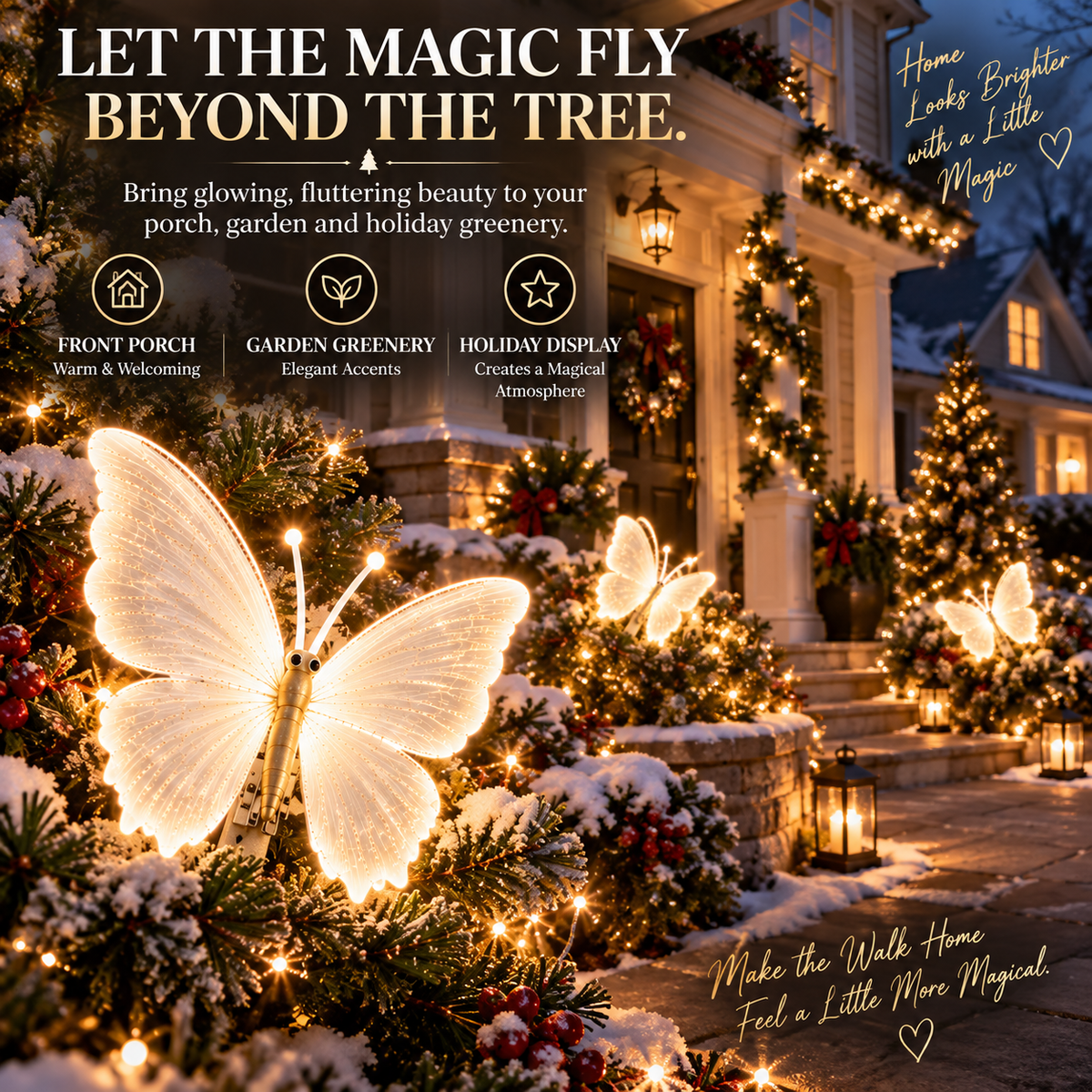 🦋 The Butterfly That Comes Alive™ — Glowing Fluttering Holiday Décor