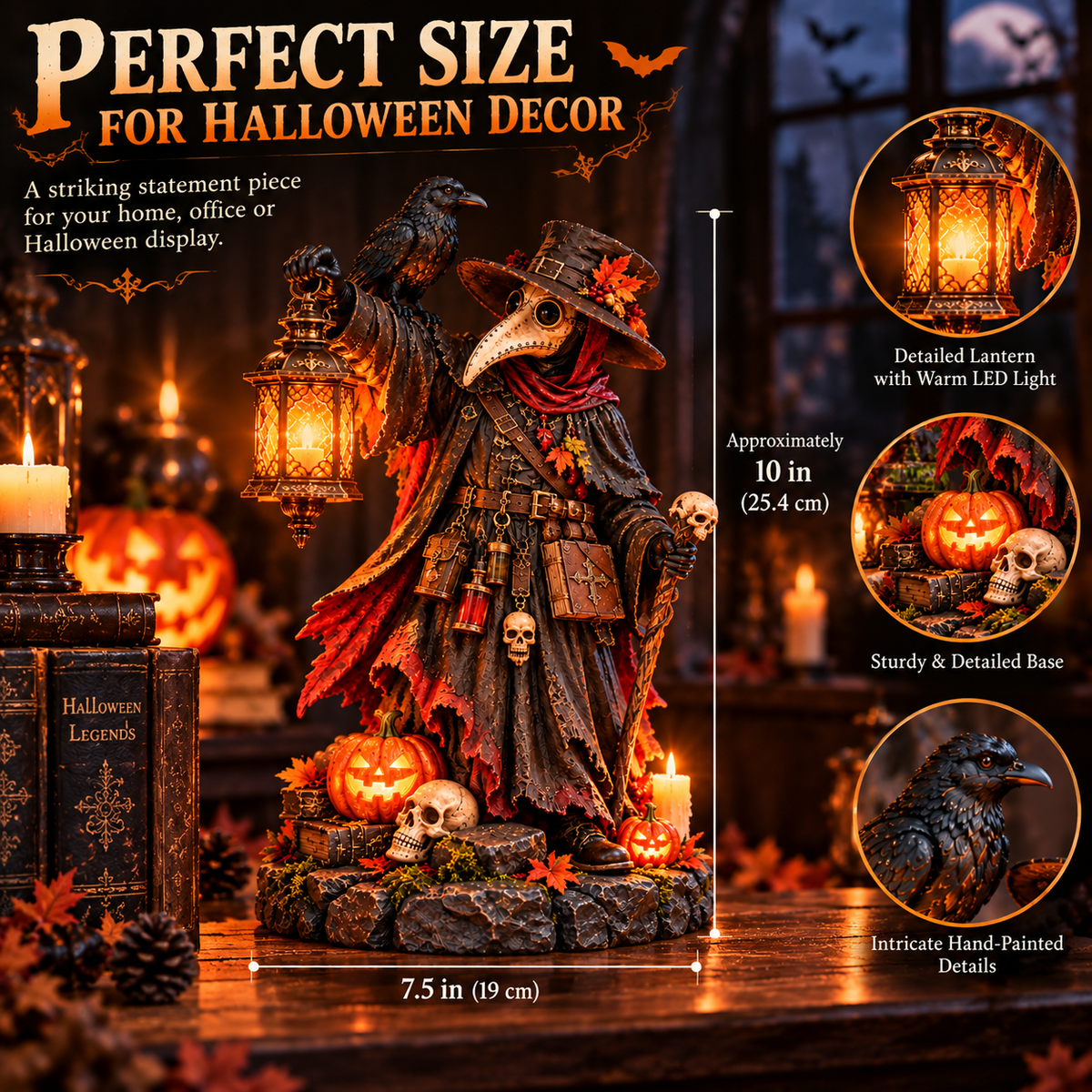 🐦‍⬛Plague Doctor Illuminated Halloween Figurine