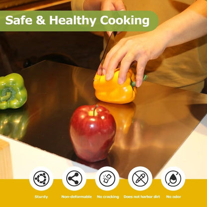 🔪 Tired of Cutting Boards That Slide? ✨ – Anti-Slip Stainless Steel Cutting Board with Edge-Lock Design