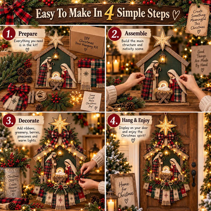 💯⏳ 50% OFF – DIY Lighted Christmas Nativity Scene Door Hanging Kit 🎄