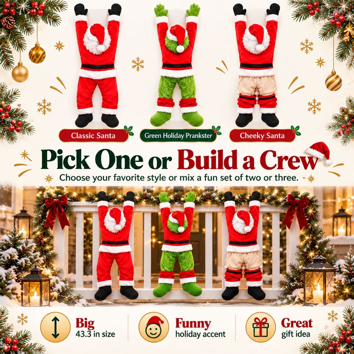 😂 Santa's Hanging Around Again! 🎅 2026 Funny Christmas Porch & Balcony Decor!