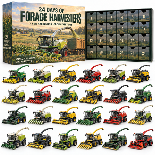 🚜 24 Days of Forage Harvesters Advent Calendar – 24 Unique Self-Propelled Forage Harvester Models, Christmas Gift for Farmers & Farm Machinery Lovers