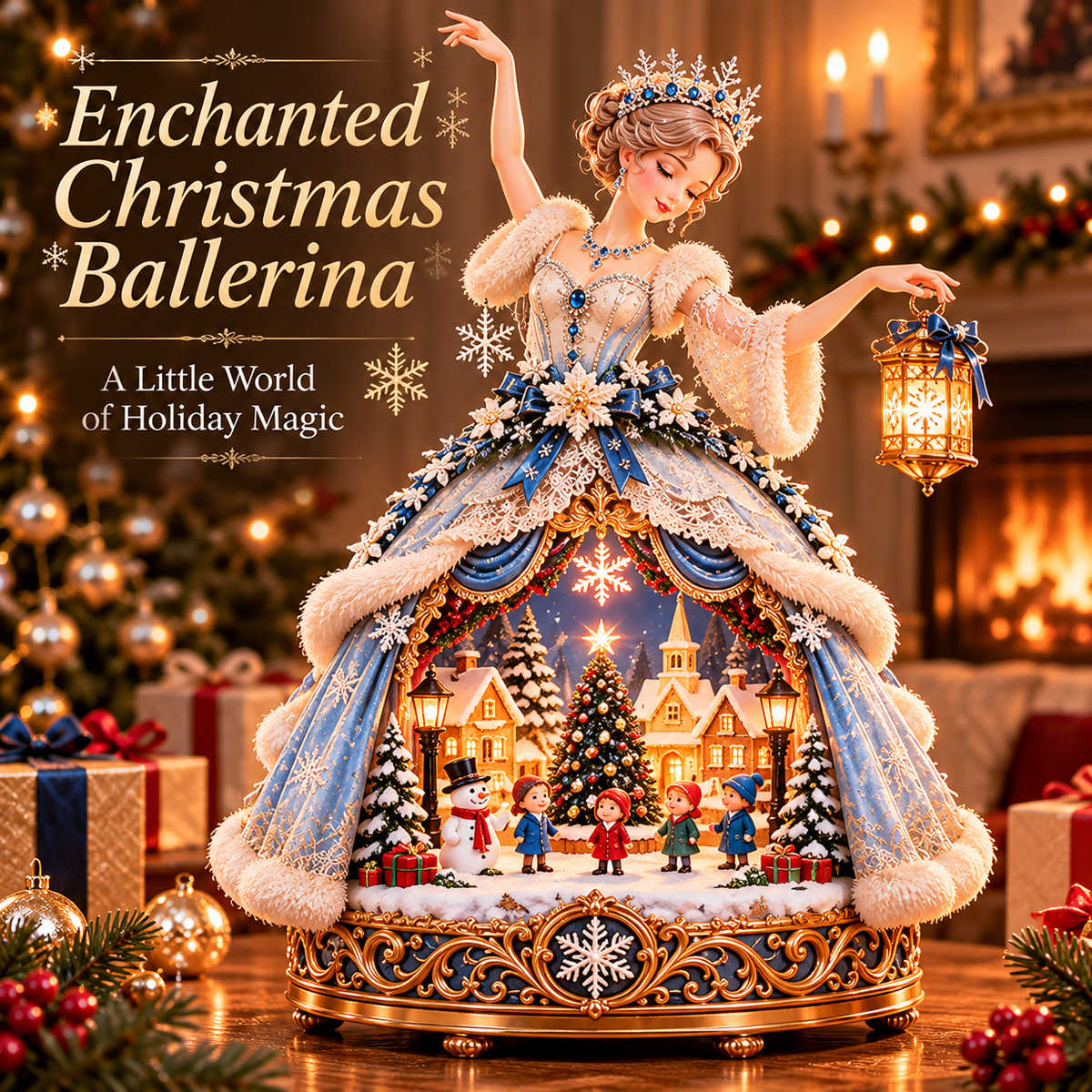 ❄️ Enchanted Winter Ballerina Christmas Lamp ✨ – Light-Up Snow Village Figurine | Magical Holiday Decor & Gift