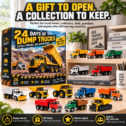 🚛24 Days of Dump Trucks – Nostalgic American Construction Truck Collectible Advent Calendar