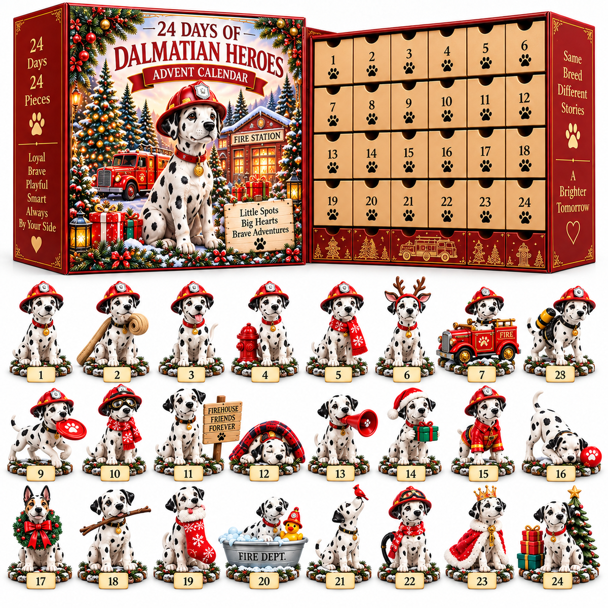 🚒 Little Spots, BIG Heroes! ❤️ — 24 Days of Dalmatian Adventures, 24 Brave Little Hearts! 🐾🎄