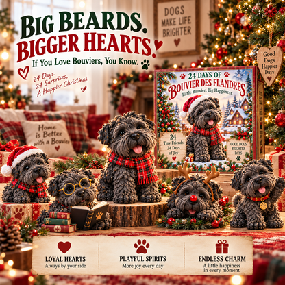 🔥 Ready for 24 Days of Puppy Joy?! 🐶 2026 Cute Bouvier des Flandres – 24 Days of Christmas Surprises!