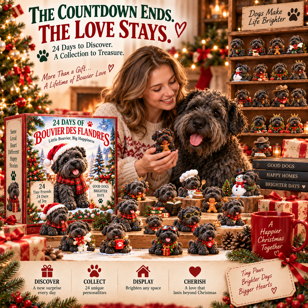 🔥 Ready for 24 Days of Puppy Joy?! 🐶 2026 Cute Bouvier des Flandres – 24 Days of Christmas Surprises!