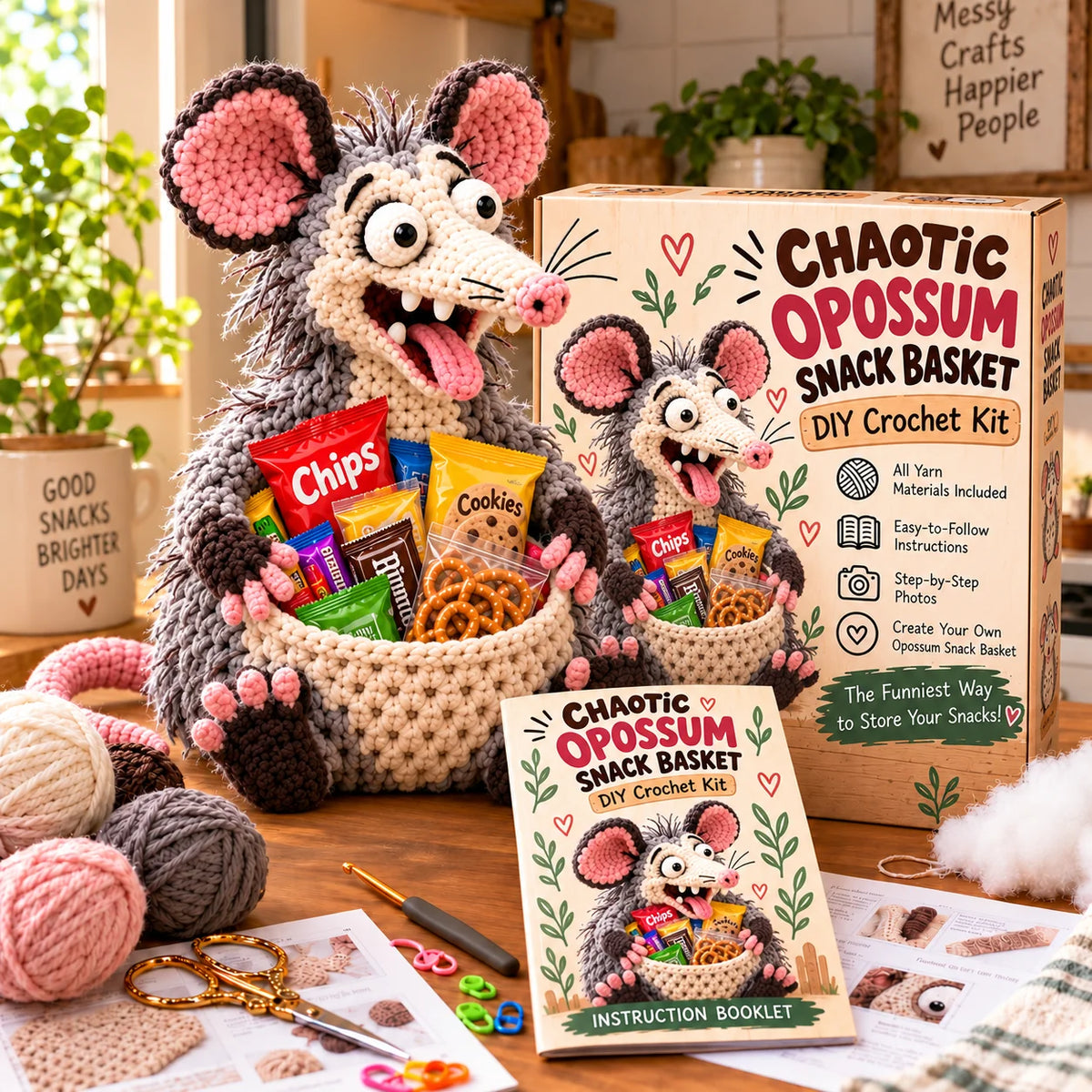 😂🍿 Hungry Little Critters – DIY Crochet Snack Baskets 🧶