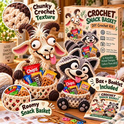 😂🍿 Hungry Little Critters – DIY Crochet Snack Baskets 🧶