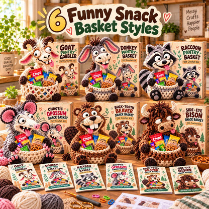 😂🍿 Hungry Little Critters – DIY Crochet Snack Baskets 🧶