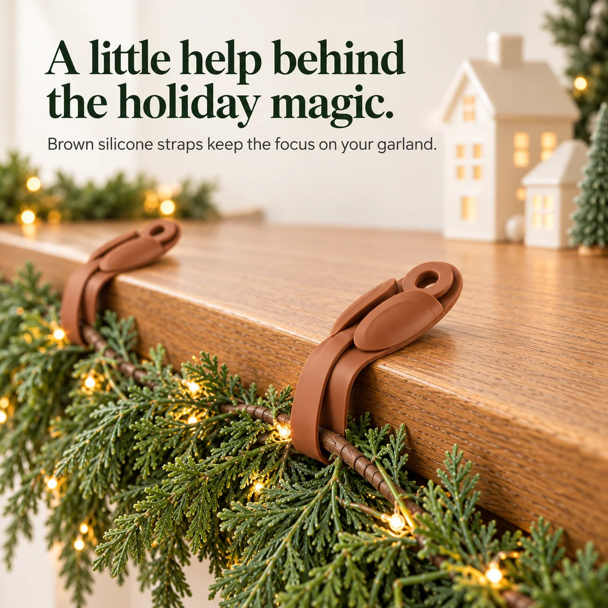 🎄✨ No Drills, No Damage! – Easy Christmas Garland Mantel Hanger