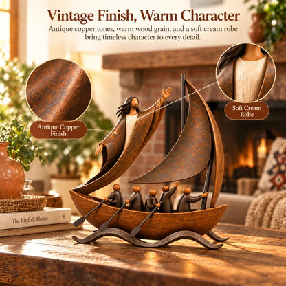 ⛵ When Life Gets Stormy, Let Faith Be Your Anchor — Peace in the Storm Sailboat Sculpture ✝️