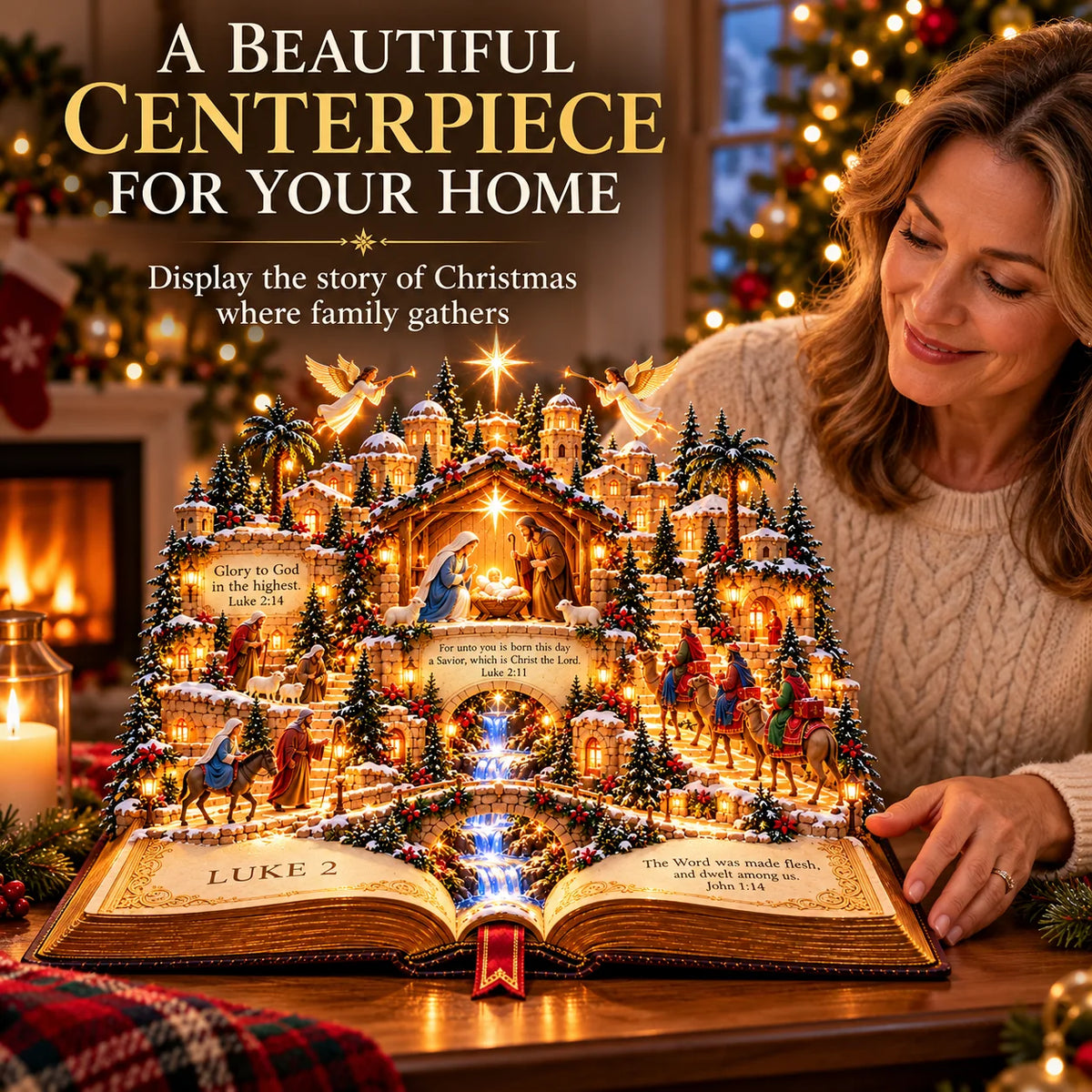 📖✨ The Living Christmas Story Bible Village™ – Illuminated Bethlehem Nativity Display