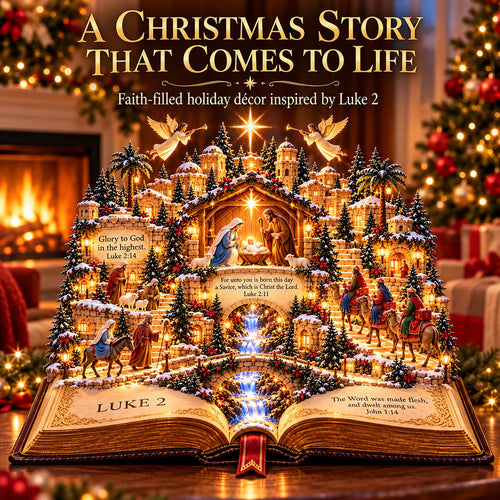📖✨ The Living Christmas Story Bible Village™ – Illuminated Bethlehem Nativity Display