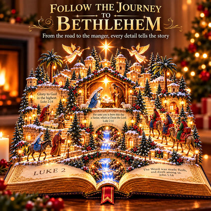📖✨ The Living Christmas Story Bible Village™ – Illuminated Bethlehem Nativity Display