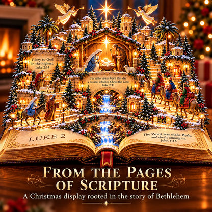 📖✨ The Living Christmas Story Bible Village™ – Illuminated Bethlehem Nativity Display