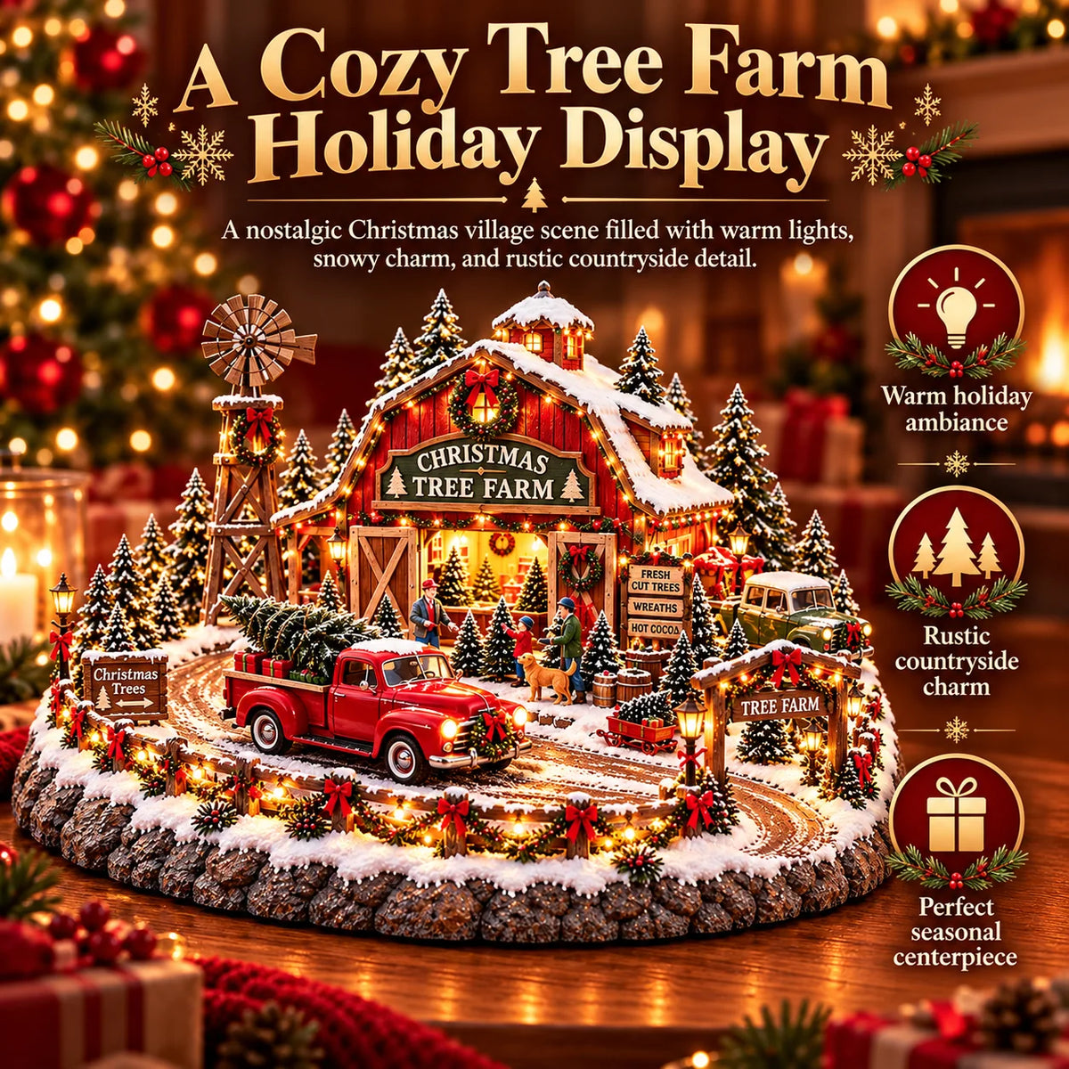 🔥Last Day 49% OFF🔥🚗🎄 Christmas Classic Gas Station Village™ – Lighted Vintage American Gas Station with Classic Cars