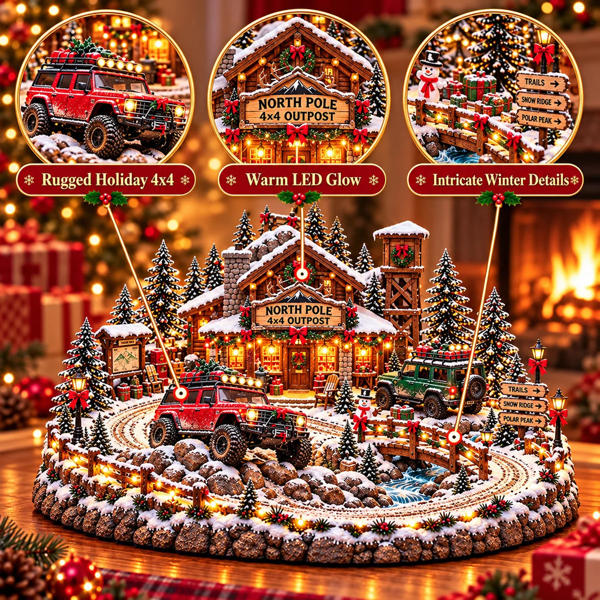 🔥Last Day 49% OFF🔥🚗🎄 Christmas Classic Gas Station Village™ – Lighted Vintage American Gas Station with Classic Cars