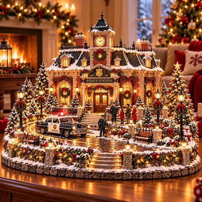 🚒 Some Heroes Never Take Christmas Off! 🎄 Lighted Vintage Firehouse Christmas Village