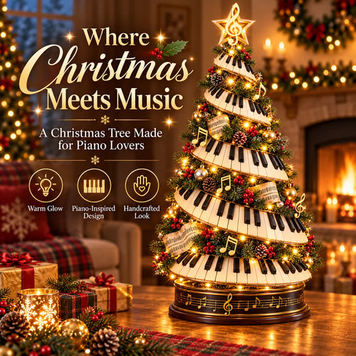 🎹✨Where Music Meets Christmas Magic – Glowing Piano Tree