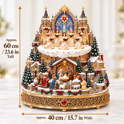 🎄✝️ Bethlehem Angel Choir | Lighted Rotating Nativity Village