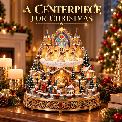 🎄✝️ Bethlehem Angel Choir | Lighted Rotating Nativity Village