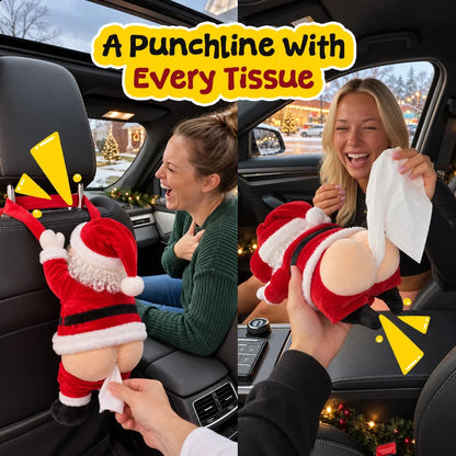 🎄 Santa Got Stuck! 🍑 Funny Christmas Tissue Box Holder