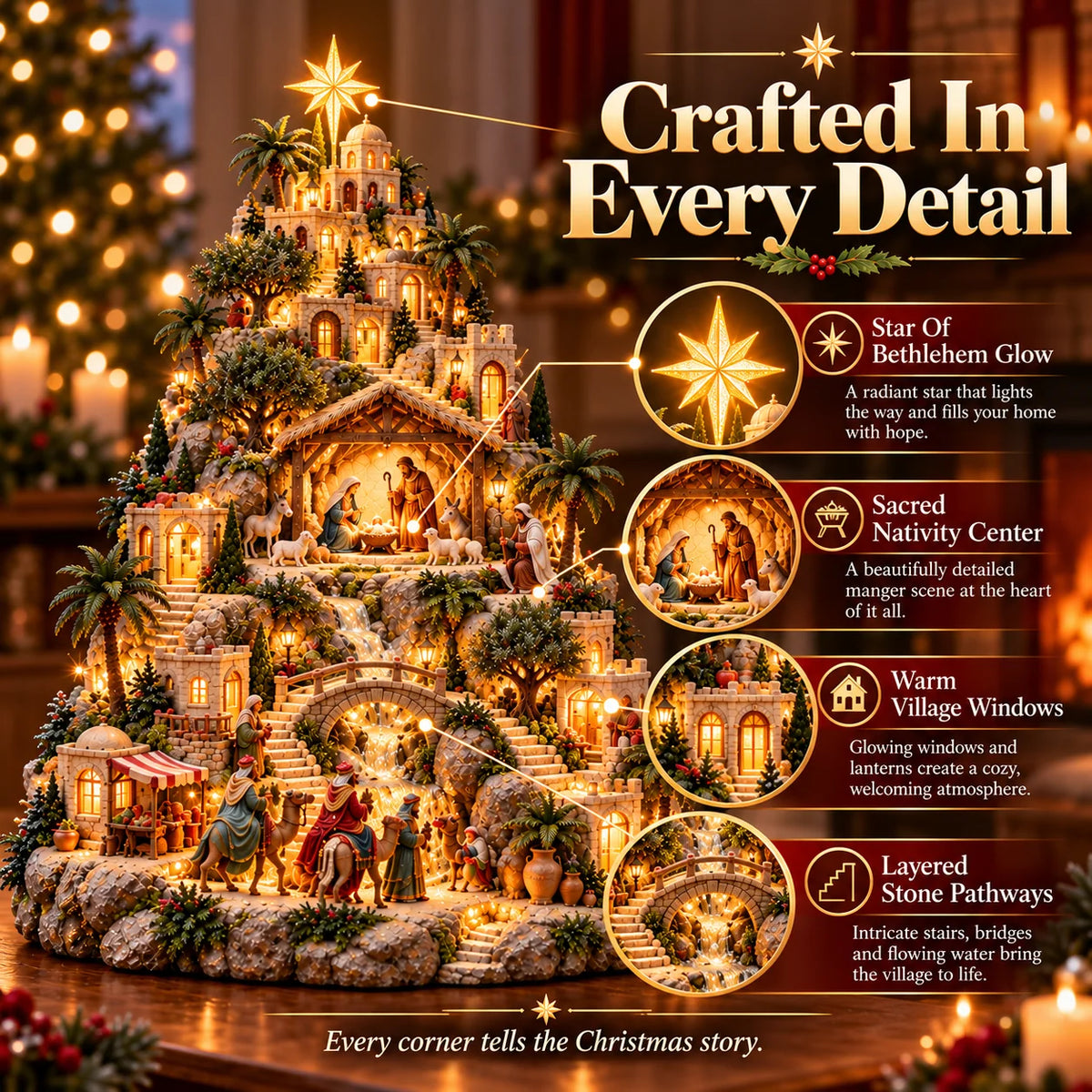 ✨ Lighted Bethlehem Nativity Village — A Glowing Christmas Story of Faith & Hope ✝️