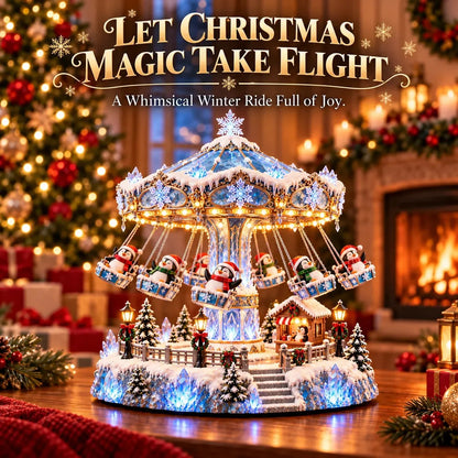 🎄 Christmas Sale 49% OFF! 🐧 Penguin Winter Swing Carnival – Light-Up Rotating Christmas Decoration ❄️✨