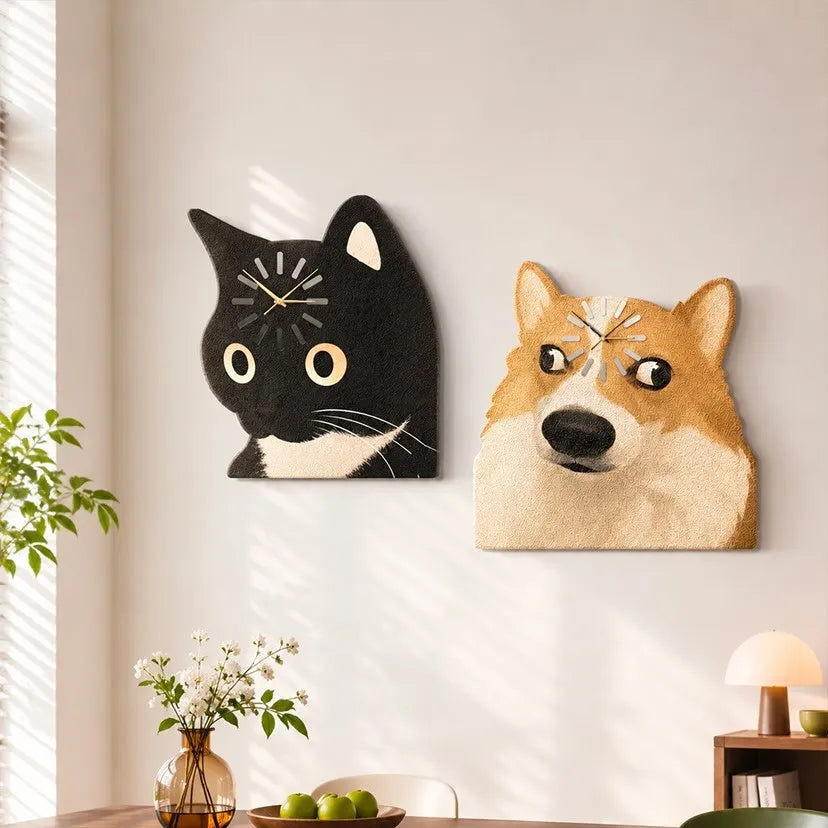😹 Loading... Please Wait! – Funny Cat & Dog Wall Clocks