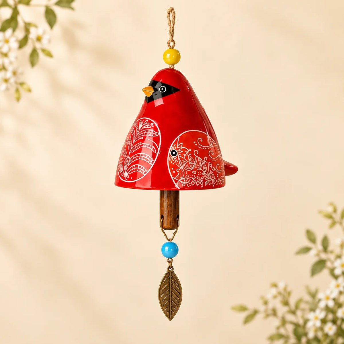 🎁LAST DAY SALE 50% OFF - Hand-Painted Resin Bird Wind Chime, Colorful Folk Art Garden Hanging Decor