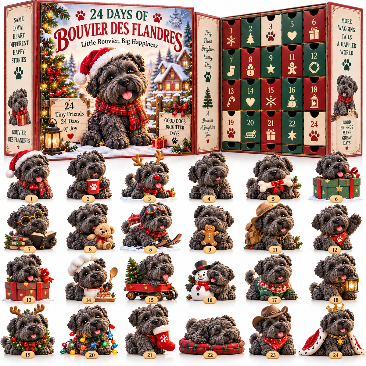 🔥 Ready for 24 Days of Puppy Joy?! 🐶 2026 Cute Bouvier des Flandres – 24 Days of Christmas Surprises!